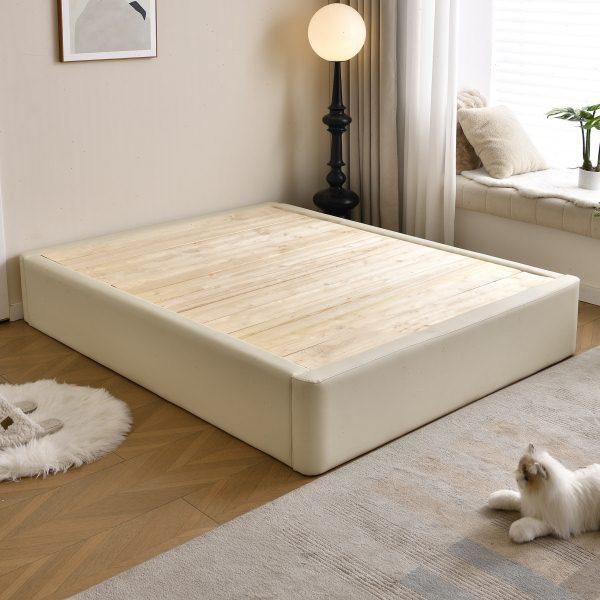 实木榻榻米床架无床头可定制任意尺寸单双人床民宿主卧落地地台床,住宅家具,实木床,淘宝优惠券,粉丝福利购,淘宝优惠卷