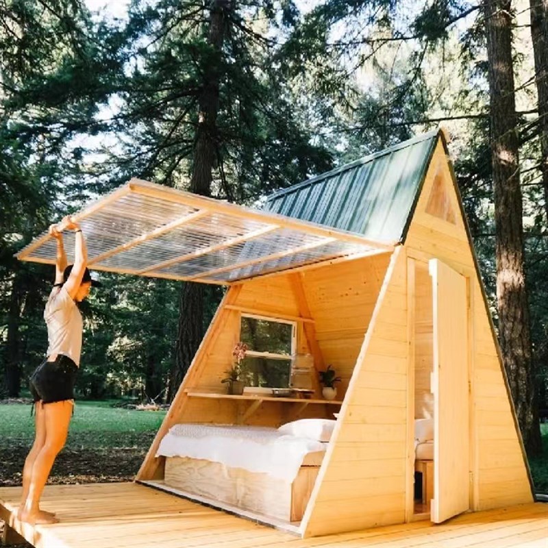 三角形树b屋网红景区农家乐民宿木房子移动别墅户外儿童防腐小木