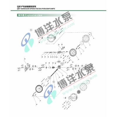 Q博BY工牌气成隔膜泵隔膜泵中间总，助160力轴动，泵轴