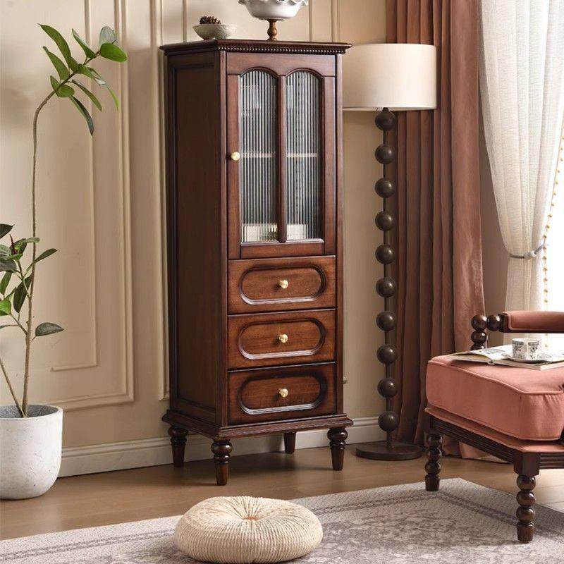 美式酒柜展示柜客厅靠墙实木收纳柜玻璃门中古风电视柜旁边柜高P^,饰品/流行首饰/时尚饰品新,其他DIY饰品配件,淘宝优惠券,粉丝福利购,淘宝优惠卷