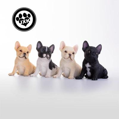 JXK法国斗牛犬仿真动物模型可爱狗狗法牛家居饰品汽车内小摆件