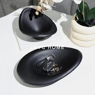 简约意式树脂客厅茶几干果托盘餐厅吧台柜托盆样板间软装饰品摆件