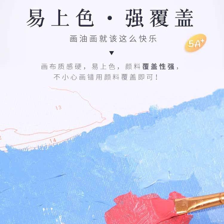 数字油画厂家直供客厅书房装饰画手工填色花卉油画手绘填充挂画
