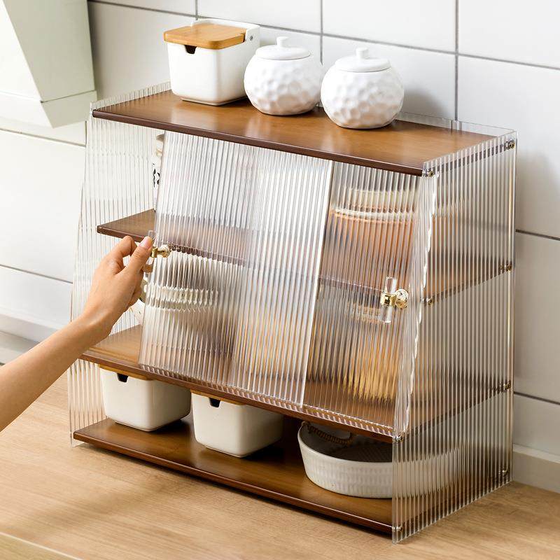厨房置物架柜式碗碟收纳盒放碗盘餐具防尘碗柜家用台面调料储物柜,厨房/烹饪用具,抹布架/厨房清洁收纳架,淘宝优惠券,粉丝福利购,淘宝优惠卷