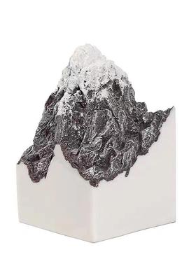 纯白色假山摆件树脂工艺品山峰室内景观新中式家居饰品摆件