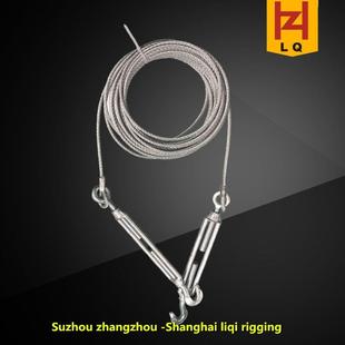 厂家钢丝绳索具镀锌压制钢丝绳索具配带花篮螺旋扣钢丝绳锁具