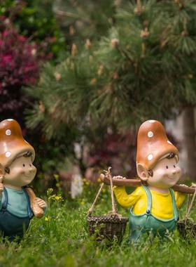 庭院装饰户外花园美式园艺创意花盆树脂工艺品雕塑卡通人物摆件