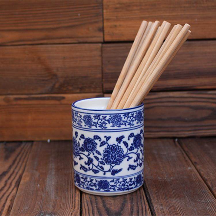 创意家用筷子筒陶瓷毛笔筒筷子架饭店酒店餐具用青花瓷筷子筒筷笼
