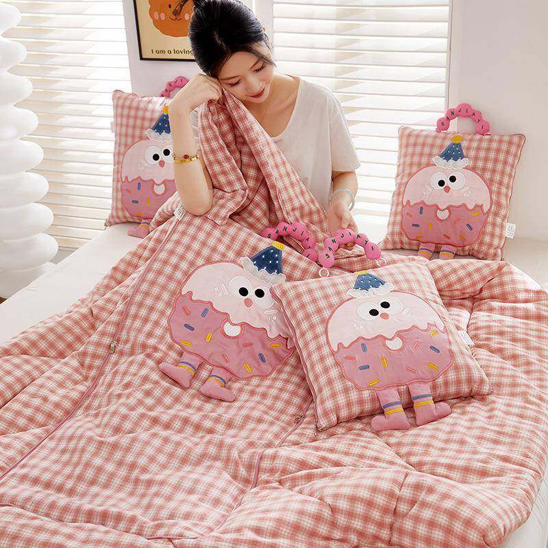 全棉刺绣抱枕被子二合一车载腰靠垫护腰抱枕被子两用午睡车用四季,居家布艺,抱枕被,淘宝优惠券,粉丝福利购,淘宝优惠卷