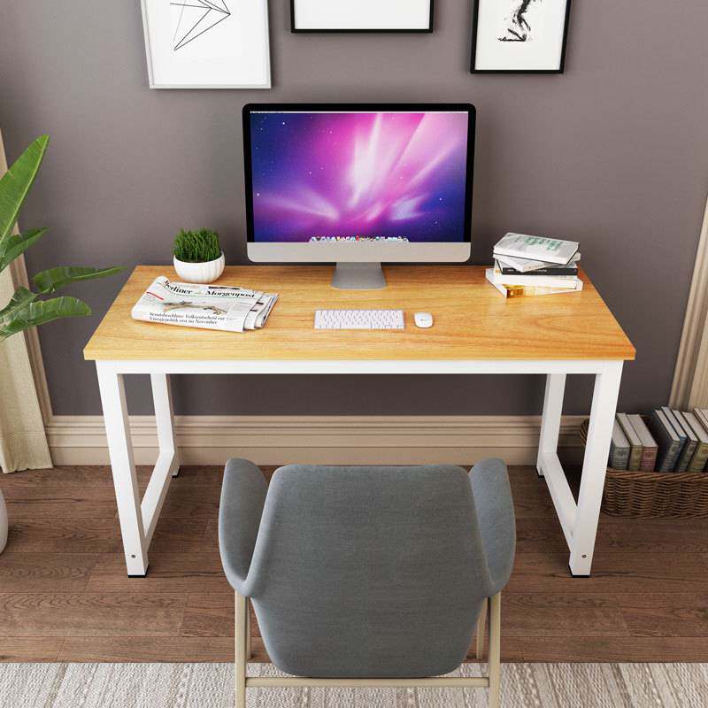 电脑桌台式家用卧室书架餐桌子写字台学生学习办公桌收纳笔记本