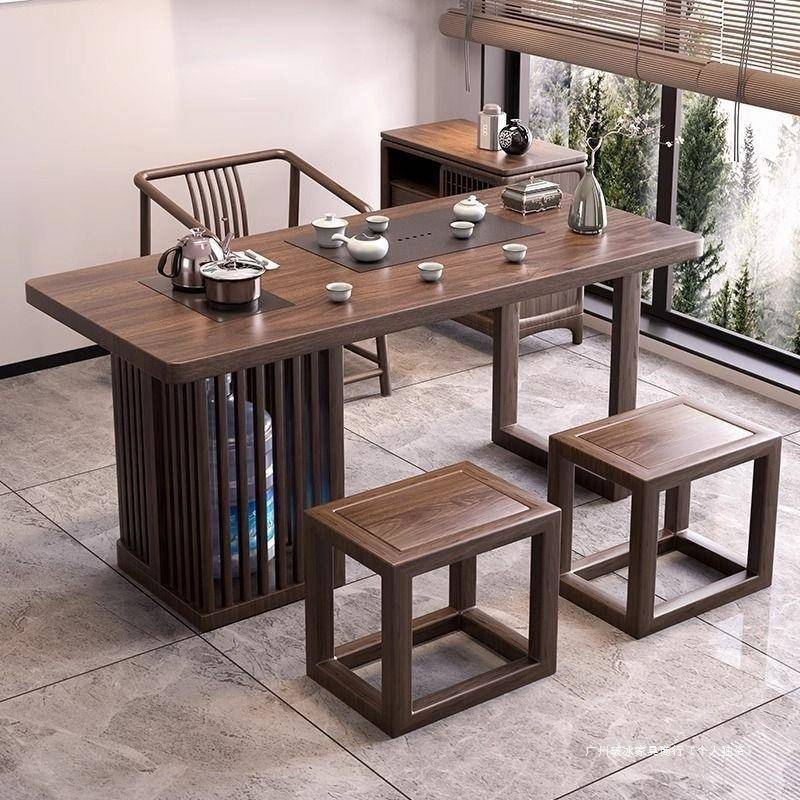 现代简约BAG实木家客厅茶桌子茶新中夫式休闲办公室用功泡桌茶台