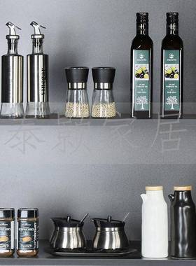 简约现代样板房展厅厨房厨柜摆件油壶调味罐创意软装玻璃道具组合