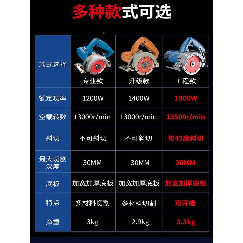 切机220瓷v砖419割小手提锯型石材开槽云石机电锯切墙工具