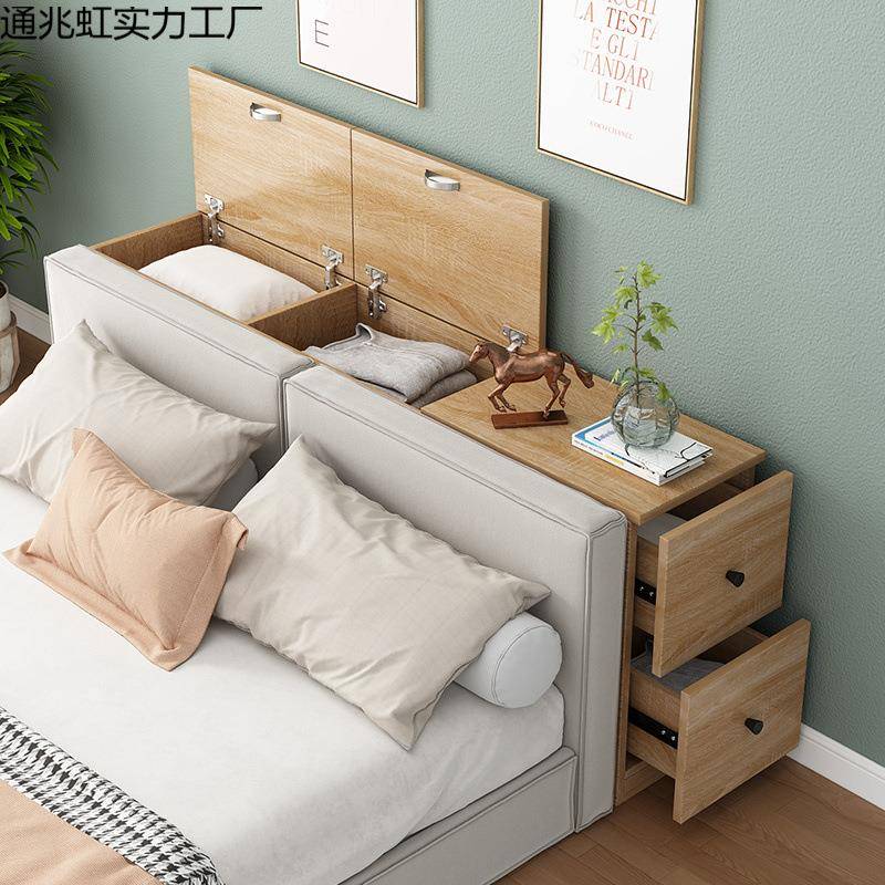 木床柜窄柜床尾缝头隙缝086柜卧室长条床边柜子实收纳柜夹储物柜