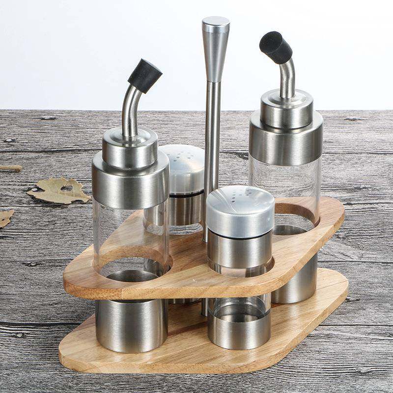 304不锈钢木座调味罐餐桌带牙签座酱油瓶佐料罐现货,厨房/烹饪用具,调味瓶罐/调料研磨器,淘宝优惠券,粉丝福利购,淘宝优惠卷