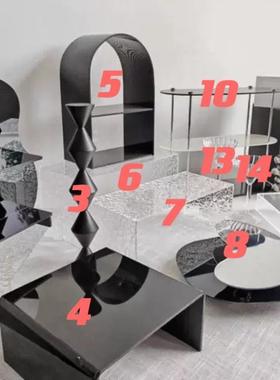 黑色透明亚克力甜品台架子摆台摆件茶歇甜品台架子置物架摆台摆件