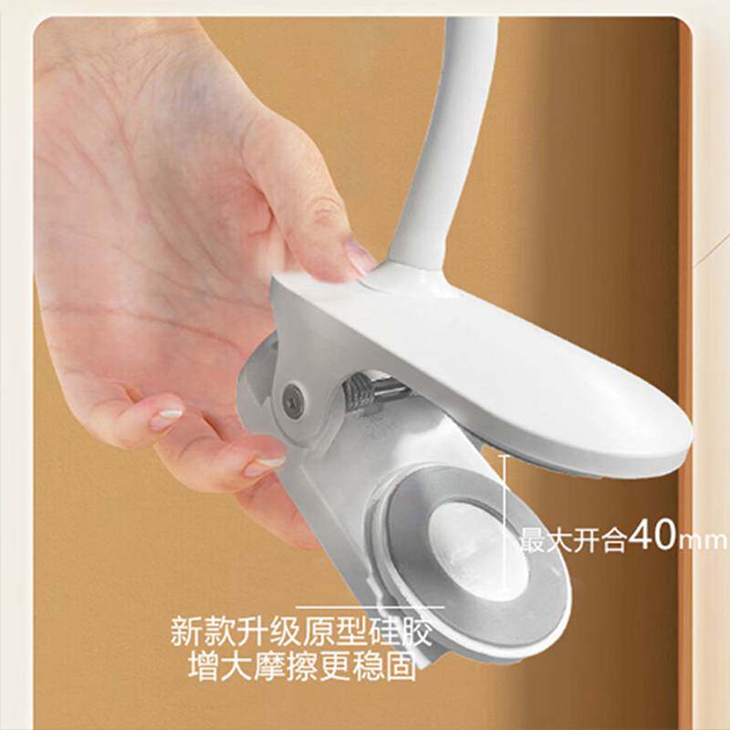 led灯化妆镜带灯夹子桌面小镜子便携充电学生宿舍折叠美妆手持镜