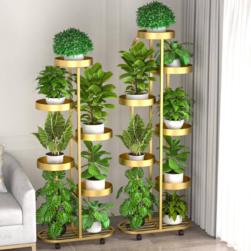 客厅落地式阳台置物架室内花架子植物摆放层架简约现代铁艺花盆架