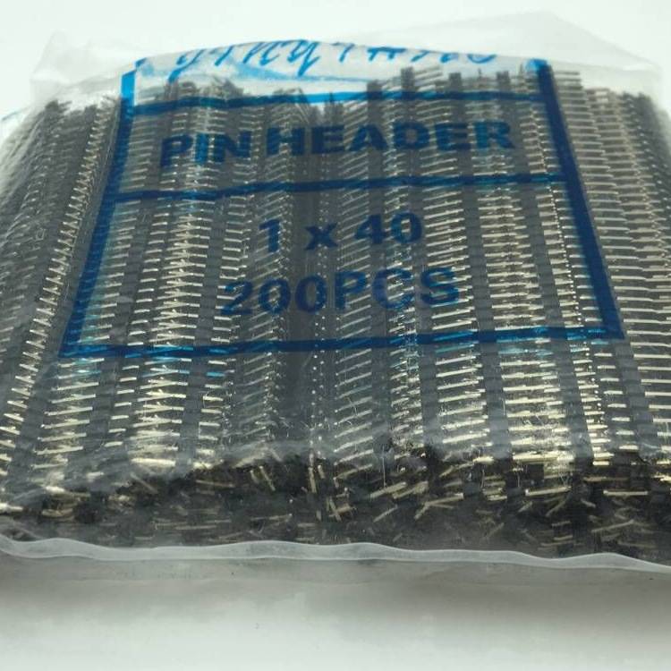 排针排母座2.54MM间距单排针1-40P插针针长H11.5 PCB连接器