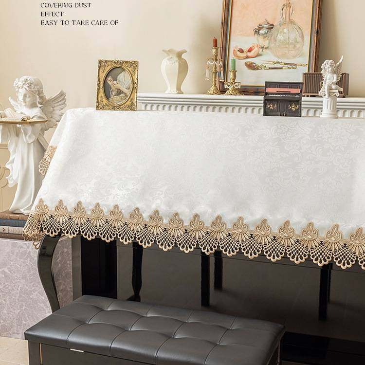 法式钢琴罩中古风盖布蕾丝防尘罩欧式盖巾半罩全罩钢琴装饰保护罩