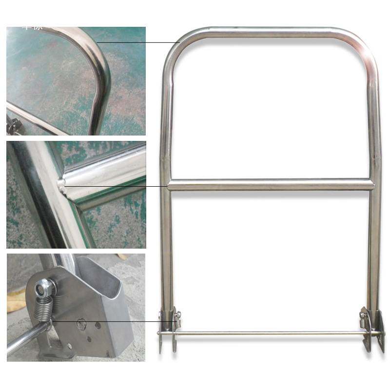 不锈钢平板车手推车折叠扶手搬运车把手小推车推把拉车活动把配件