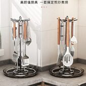 厨房锅铲置物架灶台旋转勺子铲子收纳架子家用台面多功能汤勺挂架