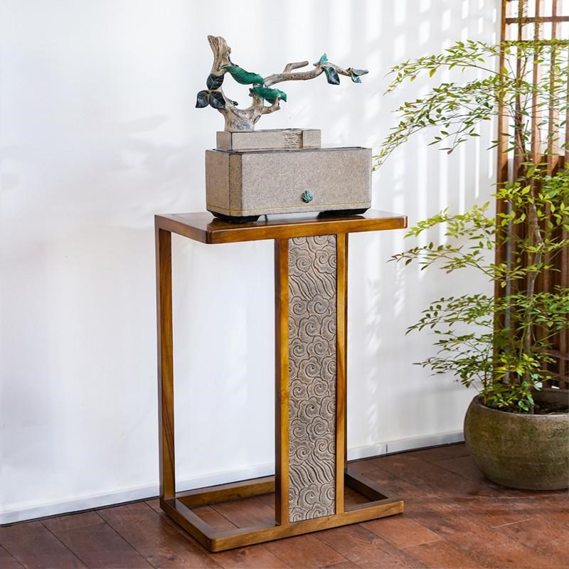 汉韵堂实木置物架客厅茶室展示A架摆件室内多功能流水装饰储物底