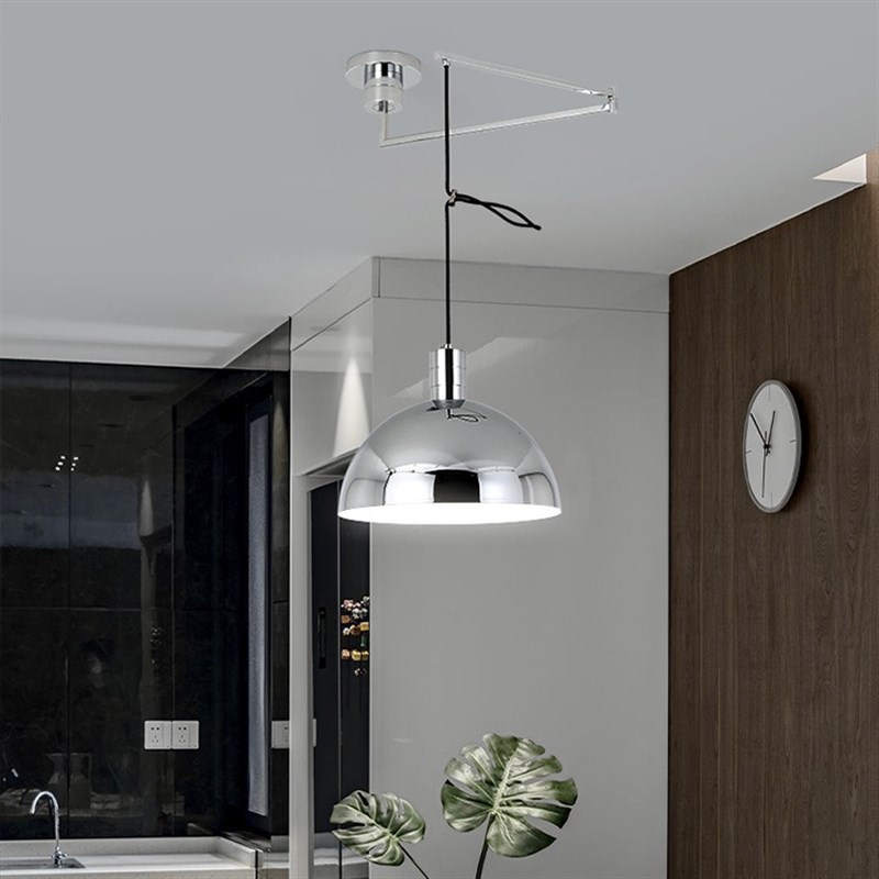 北欧创意可移位伸缩折叠餐厅吊灯拉绳开关灯具书房壁W灯卧室床头