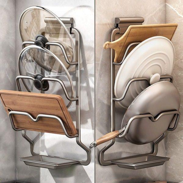 锅盖架免打孔壁挂式厨房置物架大菜板放置器家用收纳多层砧板架子,厨房/烹饪用具,锅盖架/锅盖收纳垫,淘宝优惠券,粉丝福利购,淘宝优惠卷