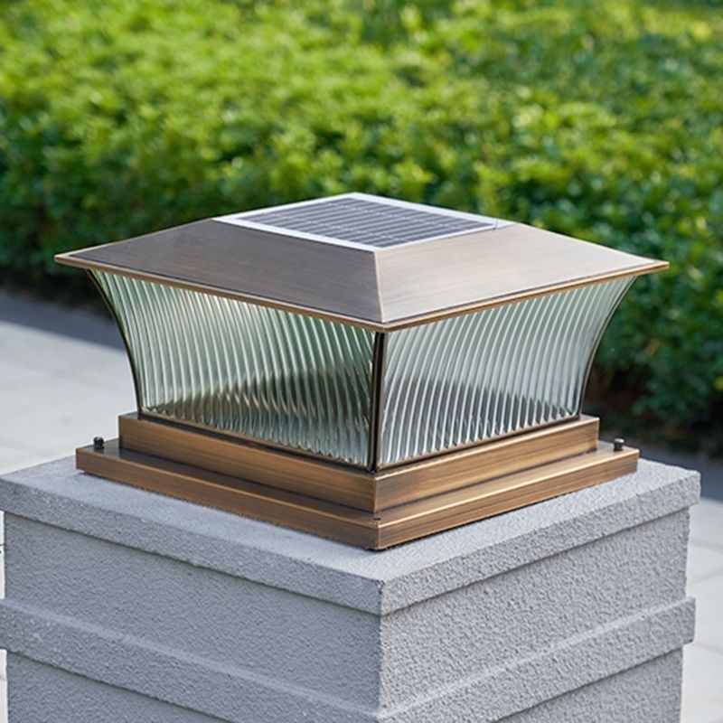 全铜柱头灯太阳能灯户外庭院灯家B用室外围墙别墅大门柱子灯门柱