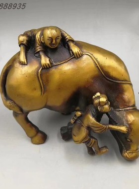 热卖纯铜童子牛摆件 铜牛金属工艺品F 生肖牛 招财牛居家客厅装饰