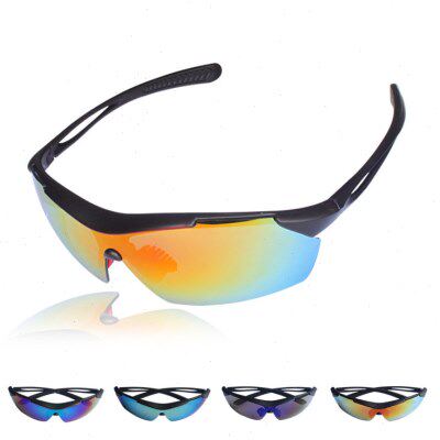 新款高清炫彩骑行眼镜可换镜片户外运动眼镜两幅镜片近视镜框风镜