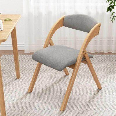 新款折叠椅子靠背椅实木色软包坐垫休闲简易儿童学习椅小午休单人