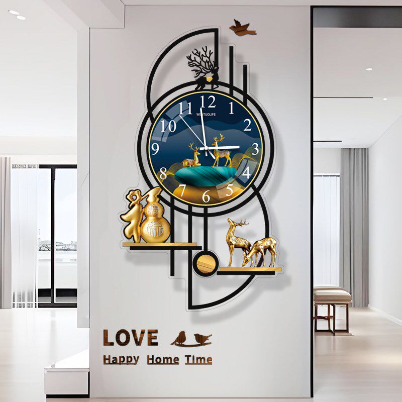 客厅挂钟新款创h意钟表高端轻奢挂表餐厅装饰挂钟时尚挂墙家用时
