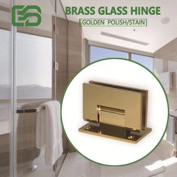 【铜制】90度金色淋浴房镜光砂光紧密闭门铜制玻璃夹浴室夹,基础建材,玻璃铰链,淘宝优惠券,粉丝福利购,淘宝优惠卷