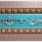石雕回纹仿古二龙戏珠莲花长条横板草龙须弥座底座精雕图浮雕灰度