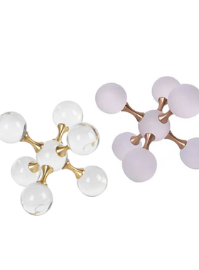 现代简约样板房j客厅家居装饰摆件茶几托盘十字分子配饰大理石水