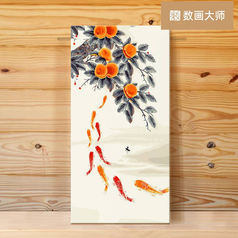 数字油画 厂家直供书房玄关装饰画手工填色客厅挂画壁画纯手绘