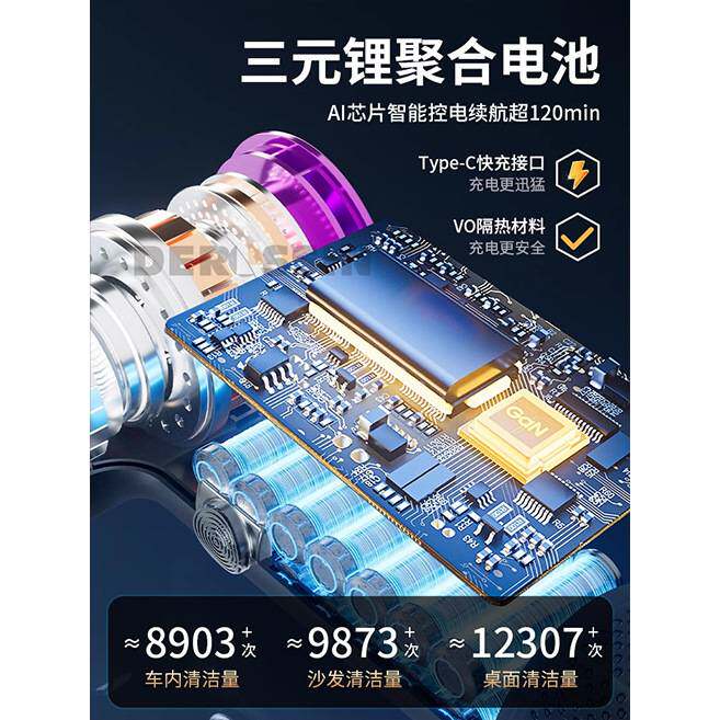 车载吸尘器车用无线无刷充电吸吹两用家用小型迷你手持汽车大功率