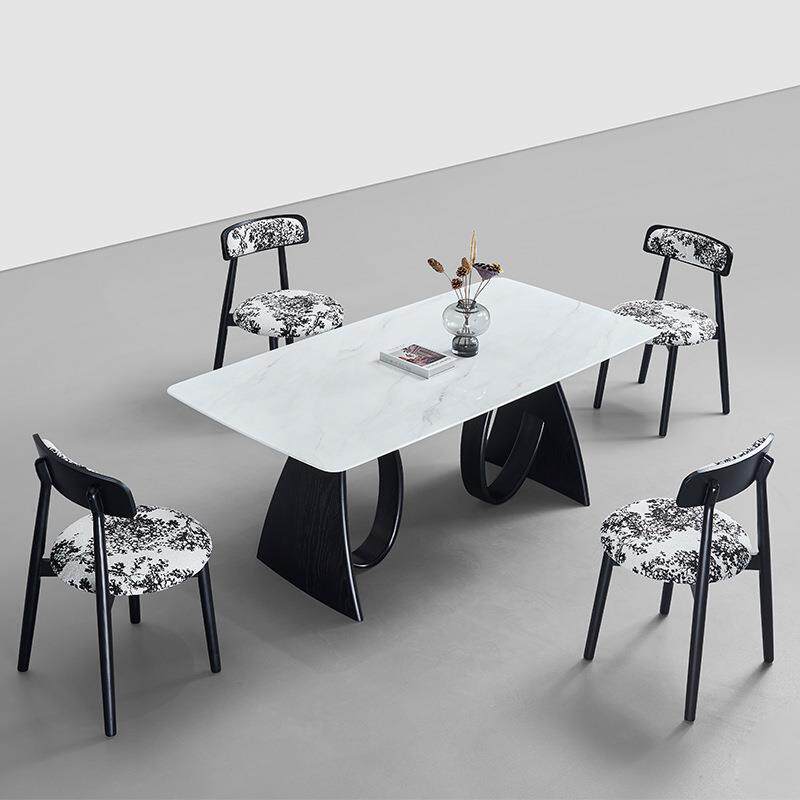 微晶石餐桌椅埃神极简家用餐厅一桌四椅长方形2025新款超晶石餐桌