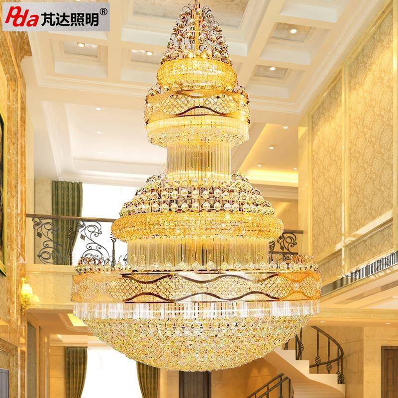 厂家新酒式水53晶欧大吊灯复式楼别墅客厅LED店工程大厅灯具款灯