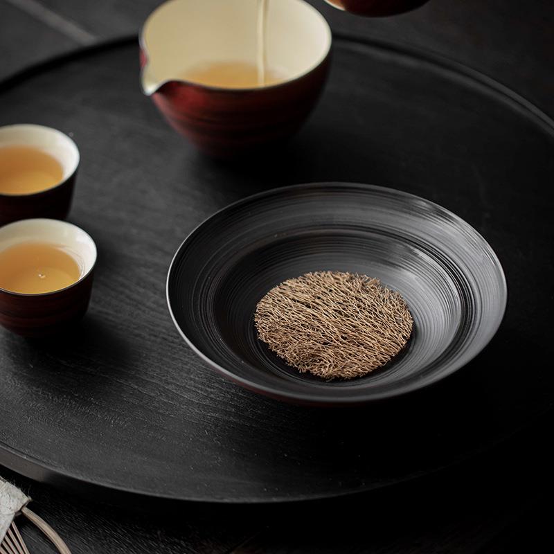 室宜茶话古山复红壶承干泡台家用陶瓷茶承茶台养壶托盘茶道szh11