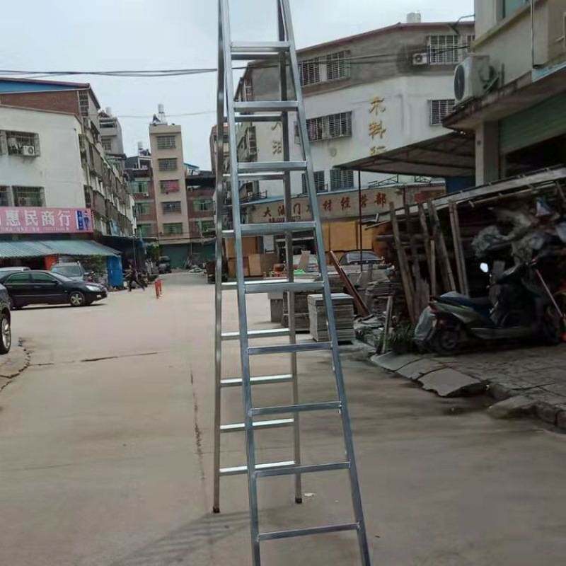 不锈钢楼梯家用镀锌铁梯子加厚人字梯合页特厚方形工程梯防滑结实