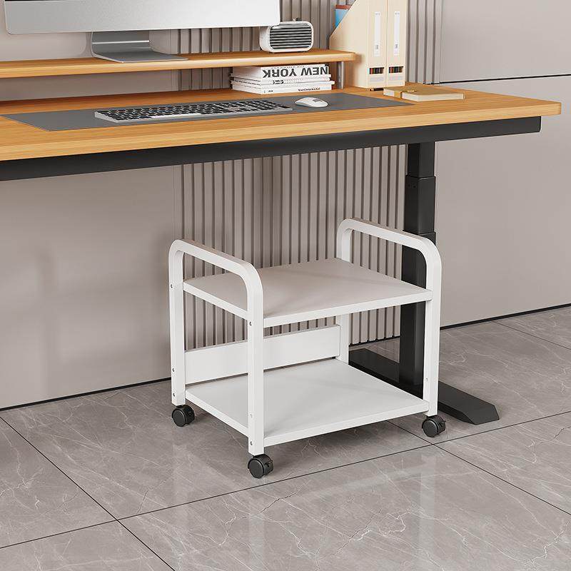 桌下打印机置物架办公室文件收纳架储物柜主机托架复印机扫描仪架