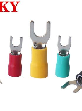 SV2-4叉形预绝缘端头SV3.5-5紫铜二次冷压接线鼻Y型铜线耳端子