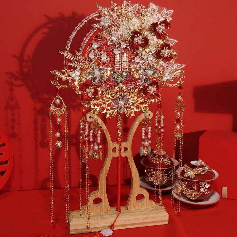 团扇结婚新娘秀禾材料包中式出嫁喜扇明制手工婚扇子成品双面,节庆用品/礼品,陪嫁用品套装,淘宝优惠券,粉丝福利购,淘宝优惠卷