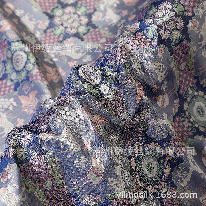 三重纬真丝宋锦布料35姆米140幅宽鹤鹿同春新中式100桑蚕丝面料,纺织面料/辅料/配套,丝绸布料,淘宝优惠券,粉丝福利购,淘宝优惠卷