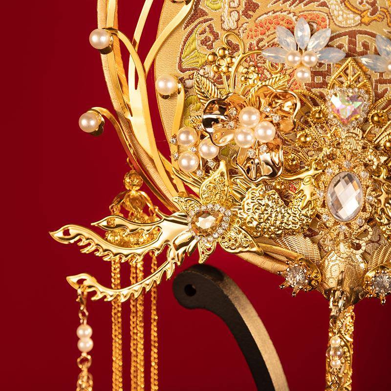 闺诗新娘结婚中式如工扇秀禾服成品手SP-175如手持婚扇出嫁朋友蜜