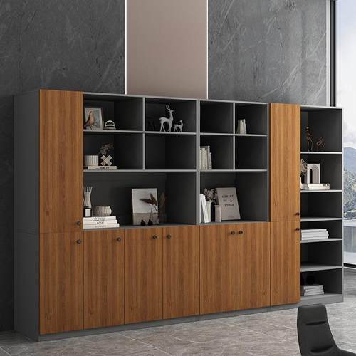 老板办公室文件柜木质资料柜带锁财务储物柜背景柜子书柜靠墙家具