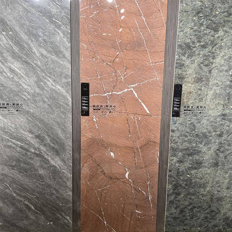 全瓷瓷砖红色大理石客厅防滑地砖60x120景0厨0卫阳台背现646风代